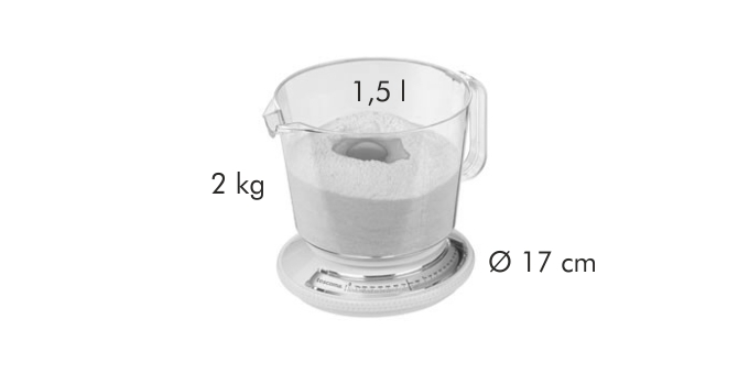 Kuchynské váhy dovažovacie DELÍCIA, 2,2 kg