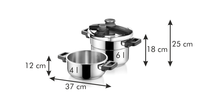 Tlakové hrnce ULTIMA Duo 4+6L