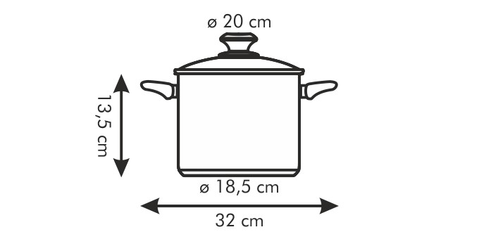Hrniec PRESTO s pokrievkou d 20 cm, 4.0 l
