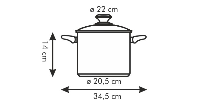 Hrniec PRESTO s pokrievkou d 22 cm, 5,5 l