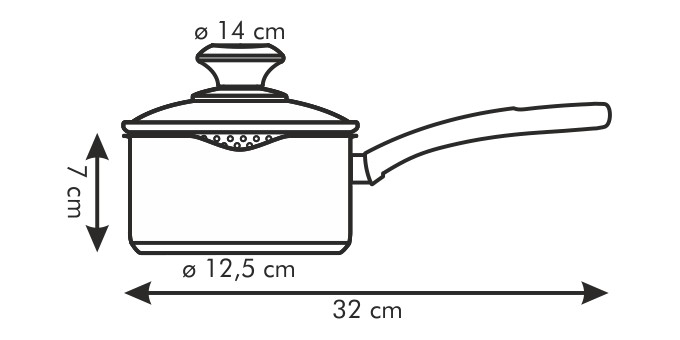 Rajnica PRESTO s lievikom a pokrievkou d 14 cm, 0.75 l