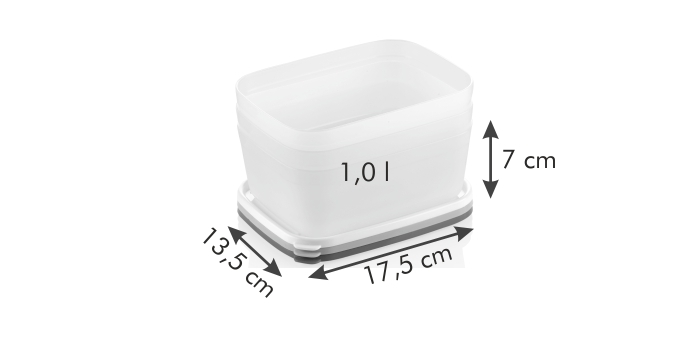 Zdravé dózy do mrazničky PURITY 1.0 l, 3 ks
