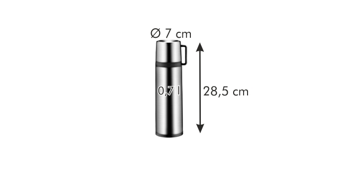 Termoska s hrnčekom CONSTANT 0.7 l, nerez