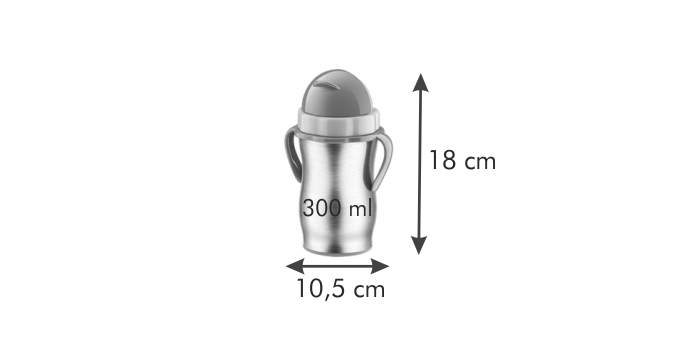 D.termoska s slamkou BAMBINI 300ml,nerez-Modrá